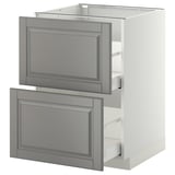 METOD / MAXIMERA Base cb 2 fronts/2 high drawers, white/Bodbyn grey, 60x60 cm
