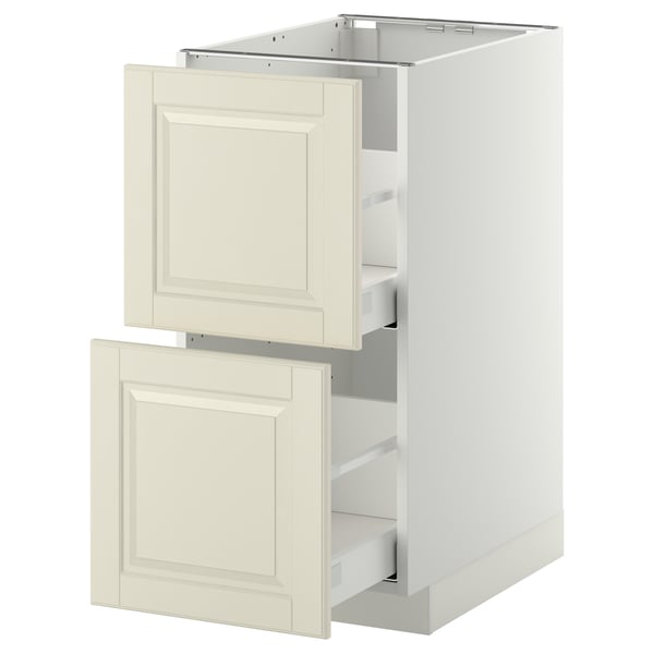 METOD / MAXIMERA Base cb 2 fronts/2 high drawers, white/Bodbyn off-white, 40x60 cm