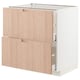 METOD / MAXIMERA Base cb 2 fronts/2 high drawers, white/Fröjered light bamboo, 80x60 cm