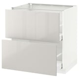 METOD / MAXIMERA Base cb 2 fronts/2 high drawers, white/Ringhult light grey, 80x60 cm