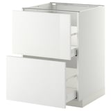 METOD / MAXIMERA Base cb 2 fronts/2 high drawers, white/Ringhult white, 60x60 cm