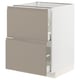 METOD / MAXIMERA Base cb 2 fronts/2 high drawers, white/Upplöv matt dark beige, 60x60 cm