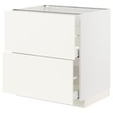 METOD / MAXIMERA Base cb 2 fronts/2 high drawers, white/Vallstena white, 80x60 cm