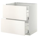METOD / MAXIMERA Base cb 2 fronts/2 high drawers, white/Veddinge white, 80x60 cm