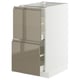 METOD / MAXIMERA Base cb 2 fronts/2 high drawers, white/Voxtorp high-gloss dark grey-brown, 40x60 cm