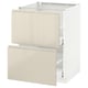 METOD / MAXIMERA Base cb 2 fronts/2 high drawers, white/Voxtorp high-gloss light beige, 60x60 cm