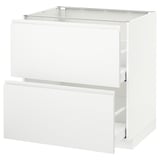 METOD / MAXIMERA Base cb 2 fronts/2 high drawers, white/Voxtorp matt white, 80x60 cm