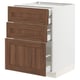 METOD / MAXIMERA Base cb 3 frnts/2 low/1 md/1 hi drw, white Enköping/brown walnut effect, 60x60 cm