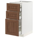 METOD / MAXIMERA Base cb 3 frnts/2 low/1 md/1 hi drw, white Enköping/brown walnut effect, 40x60 cm