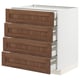 METOD / MAXIMERA Base cb 4 frnts/2 low/3 md drwrs, white Enköping/brown walnut effect, 80x60 cm