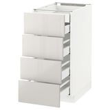 METOD / MAXIMERA Base cb 4 frnts/2 low/3 md drwrs, white/Ringhult light grey, 40x60 cm