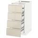 METOD / MAXIMERA Base cb 4 frnts/2 low/3 md drwrs, white/Voxtorp high-gloss light beige, 40x60 cm