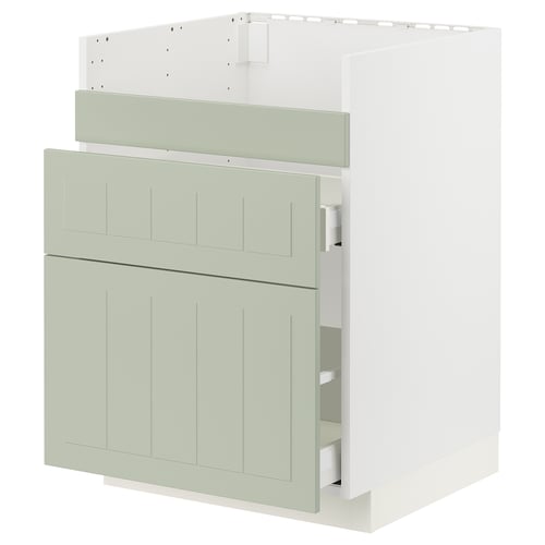 METOD kitchen unit with green stensund fronts, two drawers and cabinet.