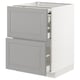METOD / MAXIMERA Bc w pull-out work surface/3drw, white/Bodbyn grey, 60x60 cm