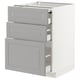 METOD / MAXIMERA Bc w pull-out work surface/3drw, white/Bodbyn grey, 60x60 cm