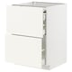 METOD / MAXIMERA Bc w pull-out work surface/3drw, white/Vallstena white, 60x60 cm