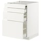 METOD / MAXIMERA Bc w pull-out work surface/3drw, white/Veddinge white, 60x60 cm