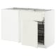 METOD / MAXIMERA Corner base cab w drawer and p-out, white/Veddinge white, 128x68 cm