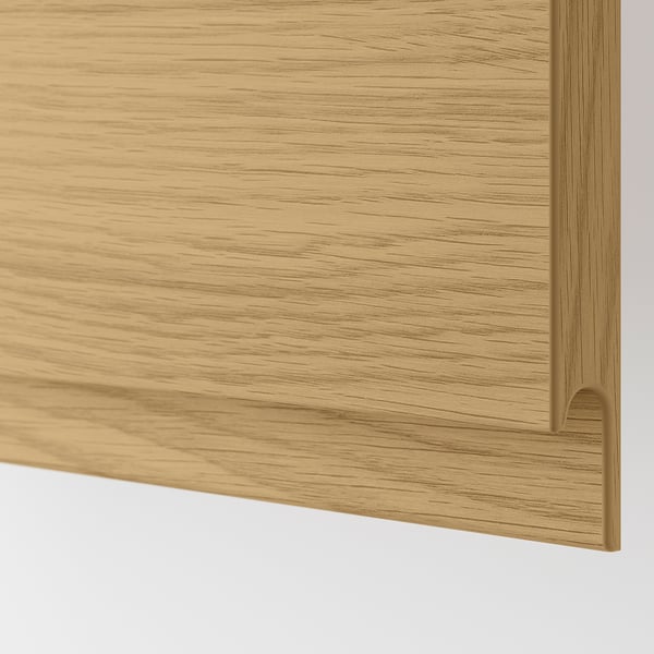 METOD / MAXIMERA Corner base cab w drawer and p-out, white/Voxtorp oak effect, 128x68 cm
