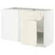 METOD / MAXIMERA Corner base cab w drawer and shelf, white/Bodbyn off-white, 128x68 cm