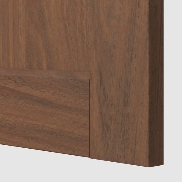 METOD / MAXIMERA Corner base cab w drawer and shelf, white/Enköping brown walnut effect, 128x68 cm