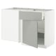 METOD / MAXIMERA Corner base cab w drawer and shelf, white/Havstorp light grey, 128x68 cm