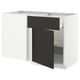 METOD / MAXIMERA Corner base cab w drawer and shelf, white/Nickebo matt anthracite, 128x68 cm