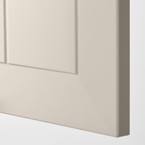 METOD / MAXIMERA Corner base cab w drawer and shelf, white/Stensund beige, 128x68 cm