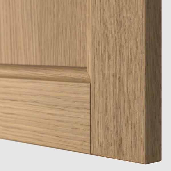 METOD / MAXIMERA Corner base cab w drawer and shelf, white/Vedhamn oak, 128x68 cm