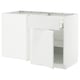 METOD / MAXIMERA Corner base cab w drawer and shelf, white/Voxtorp matt white, 128x68 cm