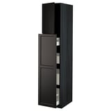 METOD / MAXIMERA Hc w p-o func 1dr/4drw, black/Lerhyttan black stained, 40x60x200 cm
