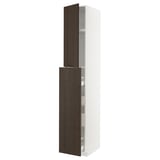METOD / MAXIMERA Hc w p-o func 1dr/4drw, white/Sinarp brown, 40x60x240 cm