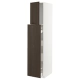 METOD / MAXIMERA Hc w p-o func 1dr/4drw, white/Sinarp brown, 40x60x200 cm