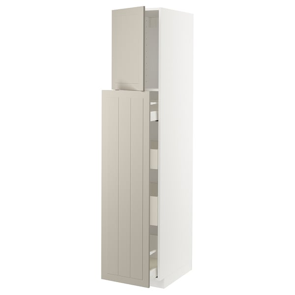 METOD / MAXIMERA Hc w p-o func 1dr/4drw, white/Stensund beige, 40x60x200 cm