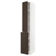 METOD / MAXIMERA Hc w p-o func 3drw/1dr/2shlv, white/Sinarp brown, 40x60x240 cm