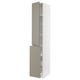 METOD / MAXIMERA Hc w p-o func 3drw/1dr/2shlv, white/Upplöv matt dark beige, 40x60x240 cm