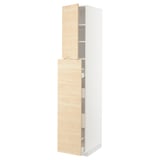 METOD / MAXIMERA Hc w p-o func 4drw/1dr/2shlv, white/Askersund light ash effect, 40x60x220 cm