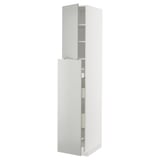 METOD / MAXIMERA Hc w p-o func 4drw/1dr/2shlv, white/Havstorp light grey, 40x60x220 cm