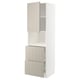 METOD / MAXIMERA Hi cab f micro w door/2 drawers, white/Stensund beige, 60x60x200 cm