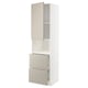 METOD / MAXIMERA Hi cab f micro w door/2 drawers, white/Stensund beige, 60x60x220 cm