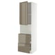 METOD / MAXIMERA Hi cab f micro w door/2 drawers, white/Voxtorp high-gloss dark grey-brown, 60x60x220 cm