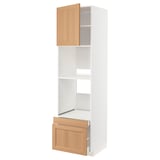 METOD / MAXIMERA Hi cab f ov/combi ov w dr/2 drwrs, white/Vedhamn oak, 60x60x220 cm