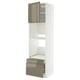 METOD / MAXIMERA Hi cab f ov/combi ov w dr/2 drwrs, white/Voxtorp high-gloss dark grey-brown, 60x60x220 cm