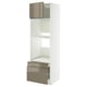 METOD / MAXIMERA Hi cab f ov/combi ov w dr/2 drwrs, white/Voxtorp high-gloss dark grey-brown, 60x60x200 cm
