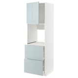 METOD / MAXIMERA Hi cab f ov w dr/2 frnts/2 hi drwrs, white/Kallarp light grey-blue, 60x60x200 cm