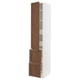 METOD / MAXIMERA Hi cab w shlvs/4 drawers/dr/2 frnts, white Enköping/brown walnut effect, 40x60x220 cm