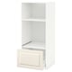 METOD / MAXIMERA High cab for oven/micro w drawer, white/Bodbyn off-white, 60x60x140 cm