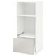 METOD / MAXIMERA High cab for oven/micro w drawer, white/Ringhult light grey, 60x60x140 cm