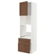 METOD / MAXIMERA High cabinet f built-in appliances, white Enköping/brown walnut effect, 60x60x220 cm