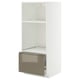 METOD / MAXIMERA High cabinet f built-in appliances, white/Voxtorp high-gloss dark grey-brown, 60x60x140 cm
